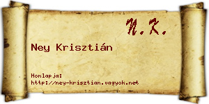 Ney Krisztián névjegykártya